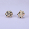 Colorful Pattern Printed Silicone Focal Beads, White, 17x22.5x23mm, Hole: 3mm