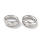 Brass Ring Charm Connectors, Bracelet Necklace End Loop Wire Protector, Platinum, 5x2mm, Hole: 0.8mm