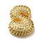 Brass with Cubic Zirconia Pendant, Letter S, Letter S, 22x18x7mm, Hole: 4mm