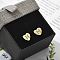 Rack Plating Brass Micro Pave Clear Cubic Zirconia Stud Earrings, Heart, Letter H, 8.5x9.5mm