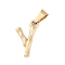 304 Stainless Steel Pendants, Bamboo Style, Letter, Ion Plating(IP), Real 18K Gold Plated, Letter.Y, 19x10x3mm, Hole: 3x7mm