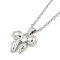 Brass Micro Pave Clear Cubic Zirconia Pendant Necklaces for Women, Bowknot, Platinum, 19.84 inch(504mm)