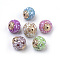 Handmade Indonesia Beads, with Alloy Findings and Shell, Round, Rose Gold, Mixed Color, 19x19mm, Hole: 1.5mm
