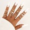 20Pcs Alloy with Rhinestone Finger Rings, Cross/Butterfly/Flat Round, Golden, Inner Diameter: 16~19mm