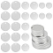 30Pcs 3 Styles Aluminum Pendants, Blank Tags, Flat Round, Platinum, 20~30x1mm, Hole: 2.5~3mm, 10pcs/style