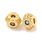 Brass Micro Pave Clear Cubic Zirconia Beads, Hexagon, Real 18K Gold Plated, 4.5x6x4mm, Hole: 1.5mm