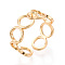 Ring Brass & Enamel Cup Peg Ring Settings, Adjustable Ring Settings for Half Drilled Beads, Real 18K Gold Plated, 7mm, Adjustable, Pin: 0.6~0.7mm