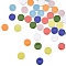 40pcs 8 colors Porcelain Mosaic Tiles, Round Shape Mosaic Tiles, for DIY Mosaic Art Crafts, Picture Frames and More, Mixed Color, 17x3.5~4mm, 5pcs/color