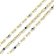 Rack Plating Brass Dapped Chains, with Enamel, with Spool, Soldered Lead Free & Cadmium Free, Real 18K Gold Plated, Mixed Color, 4x2x0.2mm