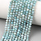 Natural Larimar Beads Strands, Faceted, Round, 3.5~4mm, Hole: 0.7mm, about 94~98pcs/strand, 14.96''~15.55''(38~39.5cm)
