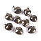 Natural Chalcopyrite Pendants, Heart Charms with 201 Stainless Steel Snap on Bails, Stainless Steel Color, 18~20x15~17x7~8mm, Hole: 6x3mm