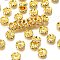 Brass Grade A Rhinestone Spacer Beads, Wavy Edge, Rondelle, Nickel Free, Golden, Crystal AB, 12x4mm, Hole: 2.5mm