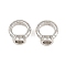 Brass Wire Guardians, Ring, Rack Plating, Long-Lasting Plated, Lead Free & Cadmium Free, Platinum, 8x7x4mm, Hole: 12mm