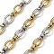 304 Stainless Steel Oval Link Chains, Unwelded, with Spool, Ion Plating(IP), Golden & Stainless Steel Color, 9x6.5x1.5mm, 10m/roll