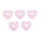 Handmade Lampwork Beads, Large Hole Beads, Heart, Pearl Pink, 14x15x5mm, Hole: 4mm