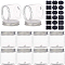 BENECREAT 9 Pack 200ml Clear PET Plastic Storage Containers Jars with Aluminum Screw Caps, 1 Sheet Sticker Label for Cosmetics, DIY Arts Crafs, Beads, Dry Food Snacks