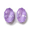 Glass Rhinestone Cabochons, Point Back & Back Plated, Faceted, Oval, Purple Velvet, 10x6.5x4mm