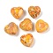 Dyed Natural Imperial Jasper Heart Palm Stone, Healing Pocket Tone for Reiki Energy Balancing Meditation Gift, Gold, 19.5~20.5x20~20.5x13~14mm