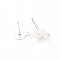 Iron Stud Earring Settings, with Loop, Flat Round, Silver, 12x8x6mm, Hole: 0.8mm, Pin: 0.5mm