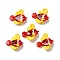 Handmade Lampwork Pendants, Fish, Red, 30~32.5x31~32.5x16~19mm, Hole: 2.5~4mm