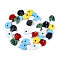 Handmade Lampwork Beads Strands, Fish with Evil Eye Pattern, Mixed Color, 19~20x12.5x9mm, Hole: 0.8mm, about 25pcs/strand, 18.90 inch(48cm)
