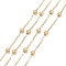 304 Stainless Steel Cable Chains, Satellite Chains, Soldered, with Spool, Ion Plating(IP), Golden, 1.2x0.2mm