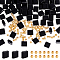 1 Strand Rectangle Natural Black Onyx(Dyed & Heated) Beads Strands, with 100Pcs Golden Tone Rondelle Brass Beads, 5.5~6x5x2.5mm, Hole: 0.9mm, about 69~70pcs/strand, 15.12~15.2 inch(38.4~38.6cm)