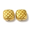 304 Stainless Steel Waffle Beads, Square, Golden, 14x14x8mm, Hole: 1.2mm