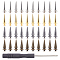 Alloy Spikes Screwback Studs, with Screw, Iron Screwdriver, Mixed Color, Spikes Screwback Studs: 2.7x1cm, 80sets/bag