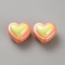 Opaque Acrylic Beads, Heart, Yellow, 15x17.5x12mm, Hole: 3mm