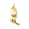 Brass Micro Pave Cubic Zirconia Pendants, Flower Charms, with Jump Rings, Cadmium Free & Lead Free, Long-Lasting Plated, Rack Plating, Real 18K Gold Plated, Clear, 17.5x7.5x4.5mm, Hole: 3mm