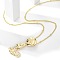 Brass Micro Pave Clear Cubic Zirconia Pendant Necklaces, Golden, Boy, 17.64 inch(44.8cm), pendant: 41x18.5x7mm
