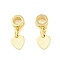 Brass Pendants, Lead Free & Cadmium Free, Real 18K Gold Plated, Heart, 13.5mm, Pendant: 6x5.5x1mm,  Hole: 2.5mm
