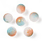 Frosted Baking Painted Crackle Glass Beads with Glitter Powder, Two Tone, Round, Pale Turquoise, 10x9.5mm, Hole: 1.8mm