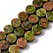 Natural Unakite Beads Strands, Flat Round, 10x5~6mm, Hole: 1.2mm, about 40pcs/strand, 15.75 inch(40cm)