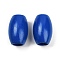 Spray Painted Wood Beads, Oval, Black, 28.5~30x18.5~19.5mm, Hole: 9~9.5mm