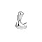 Brass Pendants, Letter A~Z Charms, Letter L, 22x18mm