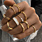 10Pcs Alloy Oval Chain Finger Rings, Golden, Inner Diameter: 16~19mm