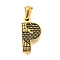 Golden 304 Stainless Steel Pendants, Bark Pattern, Letter P, 18x10x2.5mm, Hole: 5.5x3mm
