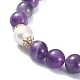 Braccialetto elasticizzato con pietre preziose miste naturali e perle perline da donna BJEW-JB09384-4