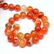 Round Dyed Natural Striped Agate/Banded Agate Beads Strands G-G582-12mm-01-2
