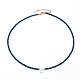 (Schmuckpartys im Fabrikverkauf) Halsketten mit Buchstabenanhänger aus natürlicher Muschel NJEW-JN03304-03-1