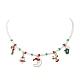 Halskette mit Anhänger aus Legierung mit Weihnachtsbaum NJEW-JN04301-4