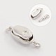 Jewelry Necklace Clasps Rhodium Plated 925 Sterling Silver Box Clasps STER-M019-03S-2