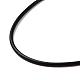 黒いゴムネックレス紐作り  鉄パーツと鉄端チェーン  プラチナ  18インチ  1.5mm RCOR-D002-C-3