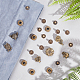 Nbeads 30 Sets 6 Style Brass Snap Button FIND-NB0004-05-5