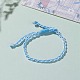 Bracelets tressés réglables en corde de nylon bicolore BJEW-JB05850-03-5