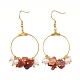 Boucles d'oreilles pendantes de perles de puce de pierres précieuses naturelles EJEW-JE03505-2