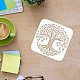 FINGERINSPIRE Tree of Life Pattern Stencils Decoration Template (6x6 inch) Plastic Tree Drawing Painting Stencils Square Reusable Stencils for Painting on Wood DIY-WH0172-392-3