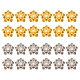 DICOSMETIC 24Pcs 2 Colors Flower Beads Brass Lotus Flower Spacers Beads Charms Multi-Petal Flower Beads Platinum and Golden Beads Findings for DIY Necklace Bracelet Jewelry Makings KK-DC0001-78-1